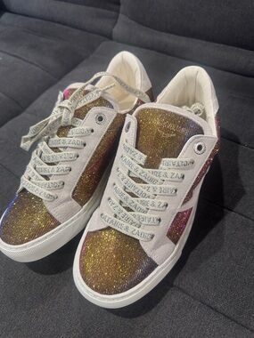 Zadig & Voltaire Glitter Multicolor Sneakers - Gold, Pink, Purple